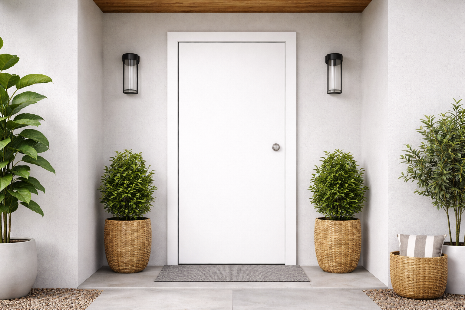Puerta de acero lisa para vivienda